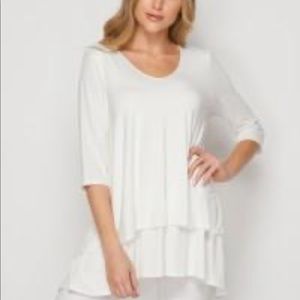 Brand New Honeyme White Layered Top - size 2x